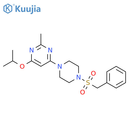2-methyl-4-(4-phenylmethanesulfonylpiperazin-1-yl)-6-(propan-2-yloxy)pyrimidine structure