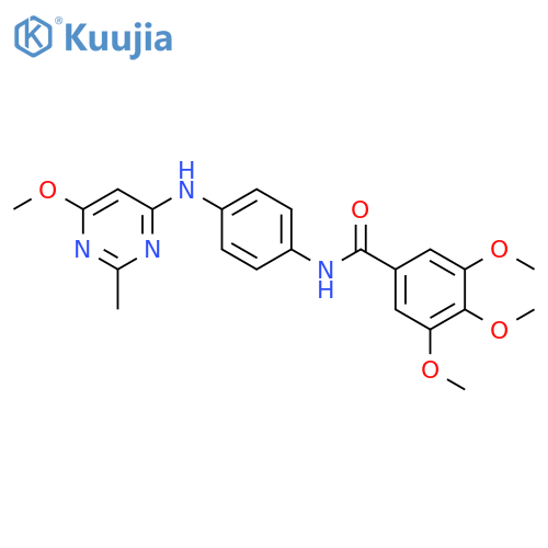 3,4,5-trimethoxy-N-{4-(6-methoxy-2-methylpyrimidin-4-yl)aminophenyl}benzamide structure