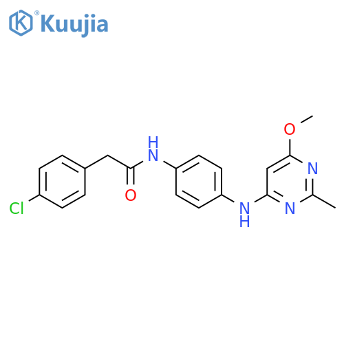 2-(4-chlorophenyl)-N-{4-(6-methoxy-2-methylpyrimidin-4-yl)aminophenyl}acetamide structure