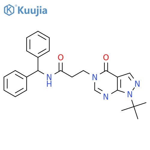 3-{1-tert-butyl-4-oxo-1H,4H,5H-pyrazolo3,4-dpyrimidin-5-yl}-N-(diphenylmethyl)propanamide structure
