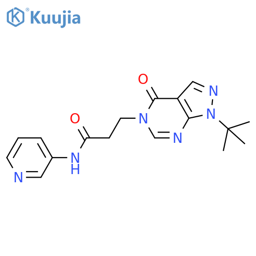 3-{1-tert-butyl-4-oxo-1H,4H,5H-pyrazolo3,4-dpyrimidin-5-yl}-N-(pyridin-3-yl)propanamide structure