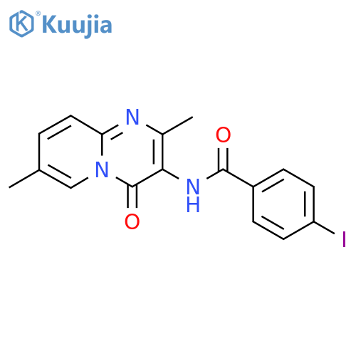 N-{2,7-dimethyl-4-oxo-4H-pyrido1,2-apyrimidin-3-yl}-4-iodobenzamide structure