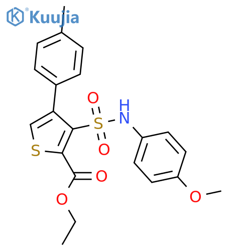 ethyl 3-(4-methoxyphenyl)sulfamoyl-4-(4-methylphenyl)thiophene-2-carboxylate structure