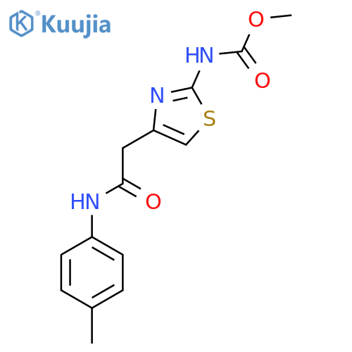 methyl N-(4-{(4-methylphenyl)carbamoylmethyl}-1,3-thiazol-2-yl)carbamate structure