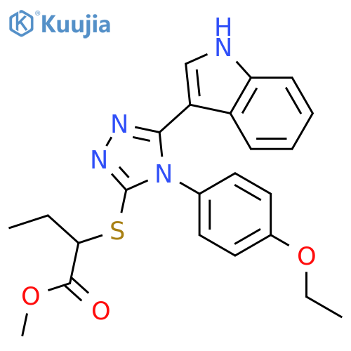 methyl 2-{[4-(4-ethoxyphenyl)-5-(1H-indol-3-yl)-4H-1,2,4-triazol-3-yl]sulfanyl}butanoate structure