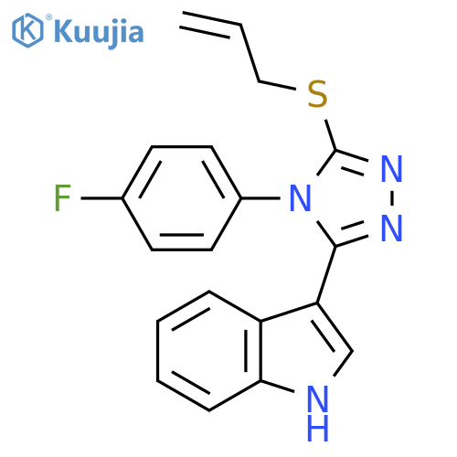 3-4-(4-fluorophenyl)-5-(prop-2-en-1-ylsulfanyl)-4H-1,2,4-triazol-3-yl-1H-indole structure