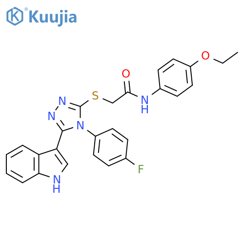 N-(4-ethoxyphenyl)-2-{4-(4-fluorophenyl)-5-(1H-indol-3-yl)-4H-1,2,4-triazol-3-ylsulfanyl}acetamide structure