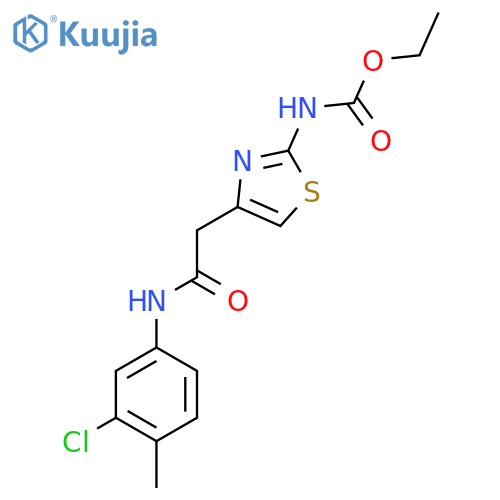 ethyl N-(4-{(3-chloro-4-methylphenyl)carbamoylmethyl}-1,3-thiazol-2-yl)carbamate structure