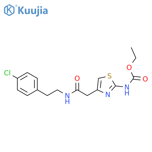 ethyl N-4-({2-(4-chlorophenyl)ethylcarbamoyl}methyl)-1,3-thiazol-2-ylcarbamate structure