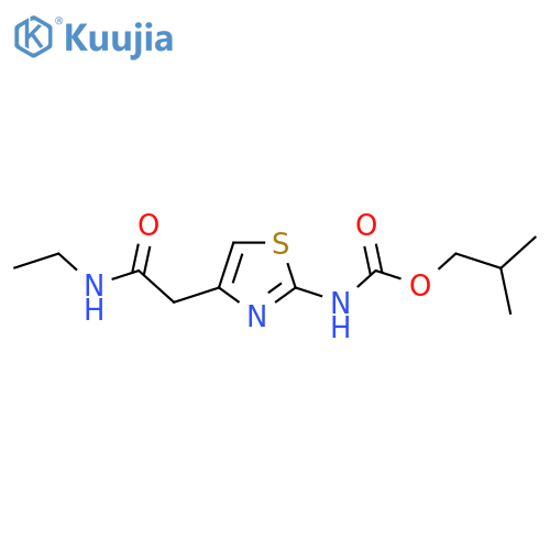 2-methylpropyl N-{4-(ethylcarbamoyl)methyl-1,3-thiazol-2-yl}carbamate structure