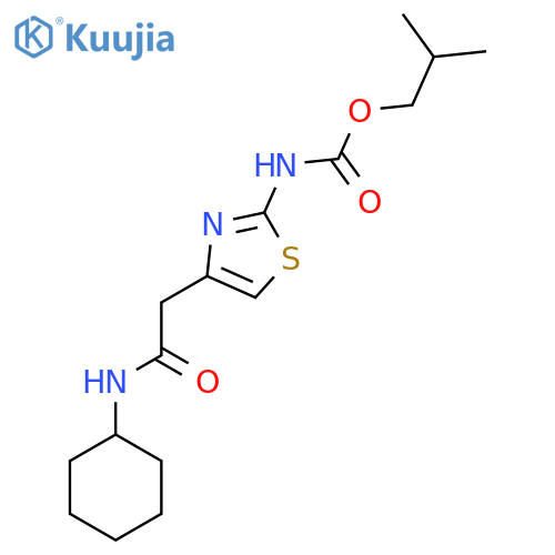2-methylpropyl N-{4-(cyclohexylcarbamoyl)methyl-1,3-thiazol-2-yl}carbamate structure