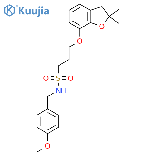 3-(2,2-dimethyl-2,3-dihydro-1-benzofuran-7-yl)oxy-N-(4-methoxyphenyl)methylpropane-1-sulfonamide structure