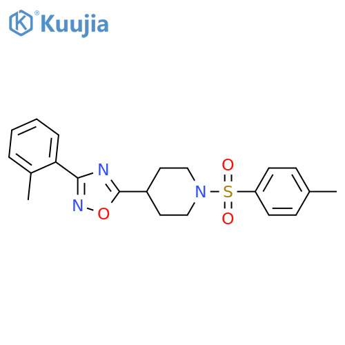 1-(4-methylbenzenesulfonyl)-4-3-(2-methylphenyl)-1,2,4-oxadiazol-5-ylpiperidine structure