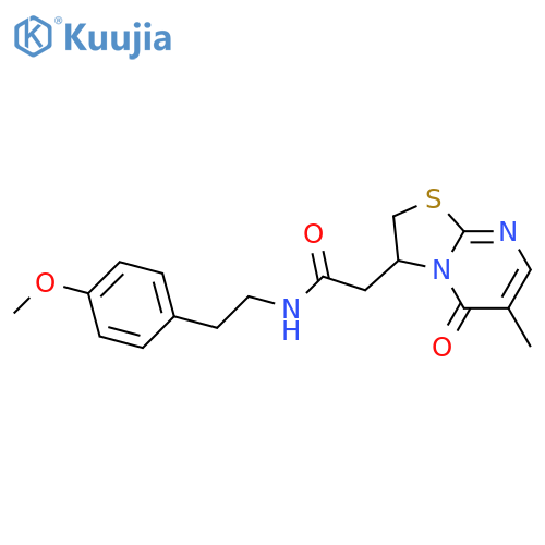N-2-(4-methoxyphenyl)ethyl-2-{6-methyl-5-oxo-2H,3H,5H-1,3thiazolo3,2-apyrimidin-3-yl}acetamide structure