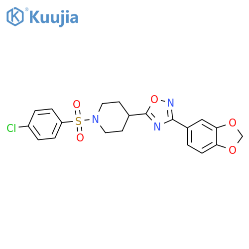 4-3-(2H-1,3-benzodioxol-5-yl)-1,2,4-oxadiazol-5-yl-1-(4-chlorobenzenesulfonyl)piperidine structure