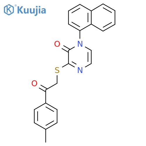 3-{2-(4-methylphenyl)-2-oxoethylsulfanyl}-1-(naphthalen-1-yl)-1,2-dihydropyrazin-2-one structure