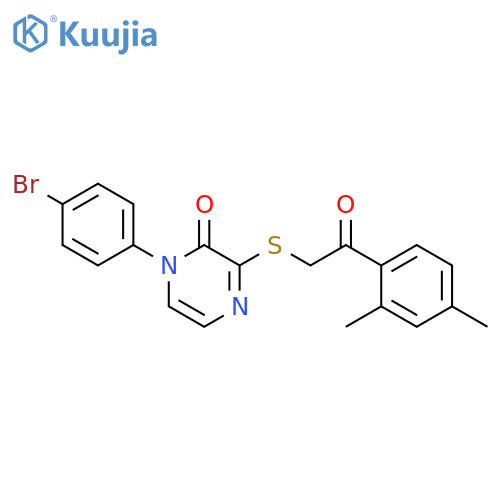 1-(4-bromophenyl)-3-{2-(2,4-dimethylphenyl)-2-oxoethylsulfanyl}-1,2-dihydropyrazin-2-one structure