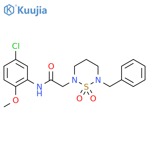 2-(6-benzyl-1,1-dioxo-1lambda6,2,6-thiadiazinan-2-yl)-N-(5-chloro-2-methoxyphenyl)acetamide structure
