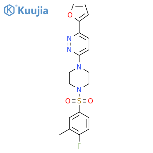 3-4-(4-fluoro-3-methylbenzenesulfonyl)piperazin-1-yl-6-(furan-2-yl)pyridazine structure