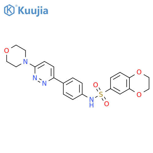 N-{4-6-(morpholin-4-yl)pyridazin-3-ylphenyl}-2,3-dihydro-1,4-benzodioxine-6-sulfonamide structure