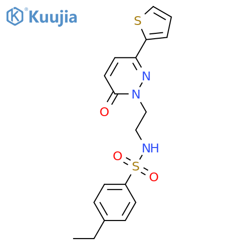 4-ethyl-N-{2-6-oxo-3-(thiophen-2-yl)-1,6-dihydropyridazin-1-ylethyl}benzene-1-sulfonamide structure