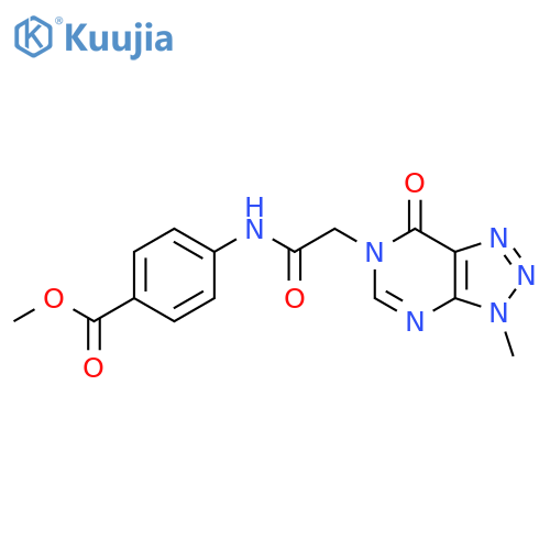 methyl 4-(2-{3-methyl-7-oxo-3H,6H,7H-1,2,3triazolo4,5-dpyrimidin-6-yl}acetamido)benzoate structure