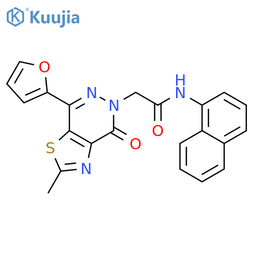 2-7-(furan-2-yl)-2-methyl-4-oxo-4H,5H-1,3thiazolo4,5-dpyridazin-5-yl-N-(naphthalen-1-yl)acetamide structure