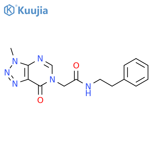 2-{3-methyl-7-oxo-3H,6H,7H-1,2,3triazolo4,5-dpyrimidin-6-yl}-N-(2-phenylethyl)acetamide structure