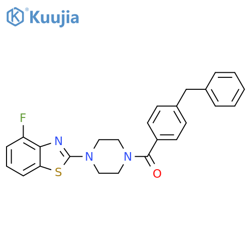 2-4-(4-benzylbenzoyl)piperazin-1-yl-4-fluoro-1,3-benzothiazole structure