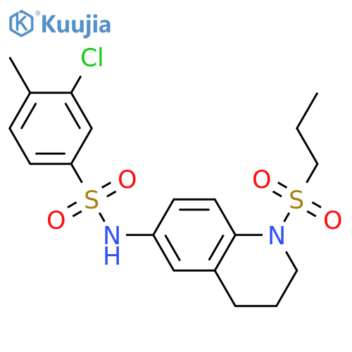 3-chloro-4-methyl-N-1-(propane-1-sulfonyl)-1,2,3,4-tetrahydroquinolin-6-ylbenzene-1-sulfonamide structure