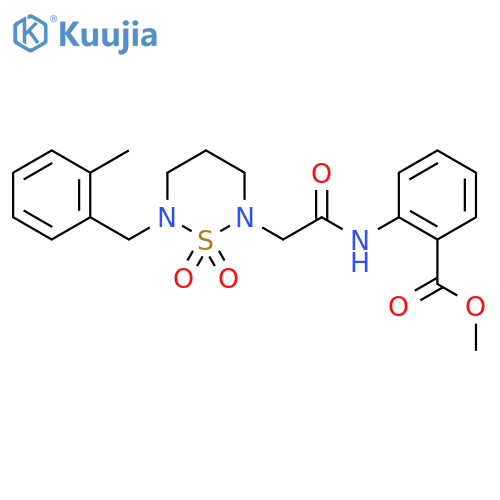 methyl 2-(2-{6-(2-methylphenyl)methyl-1,1-dioxo-1lambda6,2,6-thiadiazinan-2-yl}acetamido)benzoate structure