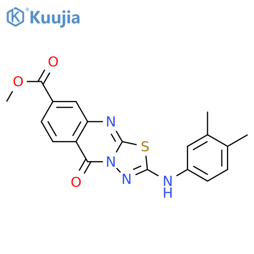methyl 2-(3,4-dimethylphenyl)amino-5-oxo-5H-1,3,4thiadiazolo2,3-bquinazoline-8-carboxylate structure