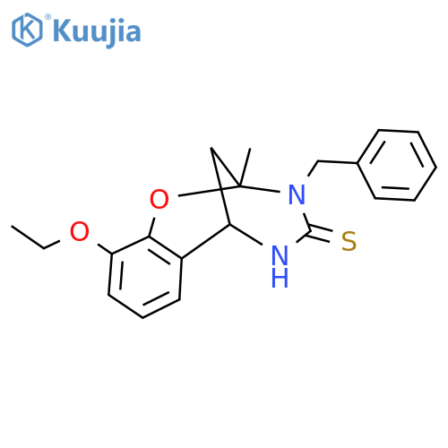 10-benzyl-6-ethoxy-9-methyl-8-oxa-10,12-diazatricyclo7.3.1.0^{2,7}trideca-2,4,6-triene-11-thione structure