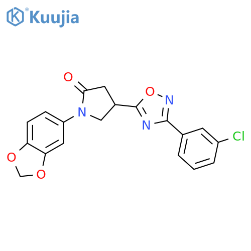 1-(2H-1,3-benzodioxol-5-yl)-4-3-(3-chlorophenyl)-1,2,4-oxadiazol-5-ylpyrrolidin-2-one structure