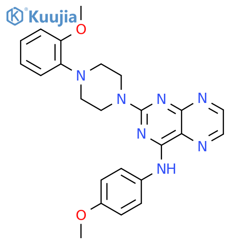 N-(4-methoxyphenyl)-2-4-(2-methoxyphenyl)piperazin-1-ylpteridin-4-amine structure