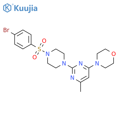 4-{2-4-(4-bromobenzenesulfonyl)piperazin-1-yl-6-methylpyrimidin-4-yl}morpholine structure
