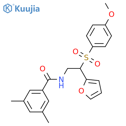 N-2-(furan-2-yl)-2-(4-methoxybenzenesulfonyl)ethyl-3,5-dimethylbenzamide structure