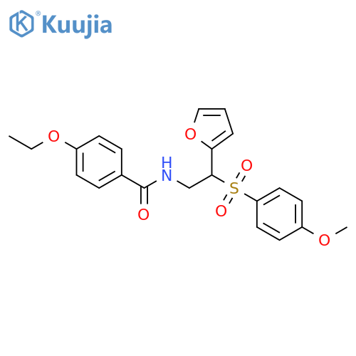 4-ethoxy-N-2-(furan-2-yl)-2-(4-methoxybenzenesulfonyl)ethylbenzamide structure