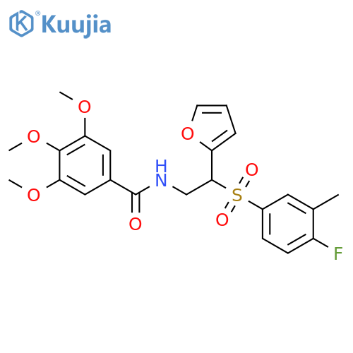 N-2-(4-fluoro-3-methylbenzenesulfonyl)-2-(furan-2-yl)ethyl-3,4,5-trimethoxybenzamide structure