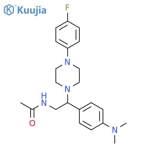 N-{2-4-(dimethylamino)phenyl-2-4-(4-fluorophenyl)piperazin-1-ylethyl}acetamide structure