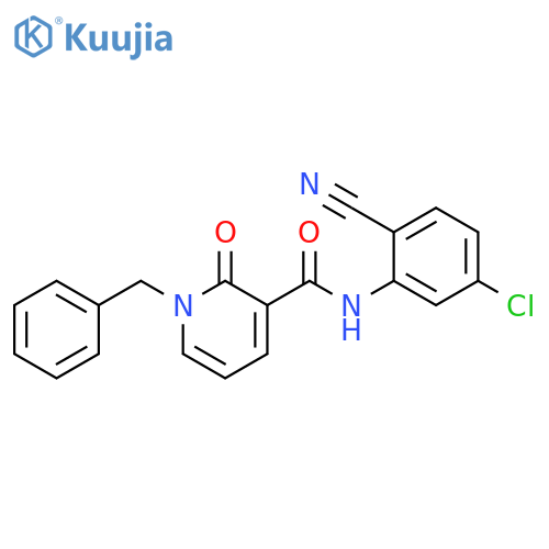 1-benzyl-N-(5-chloro-2-cyanophenyl)-2-oxo-1,2-dihydropyridine-3-carboxamide structure