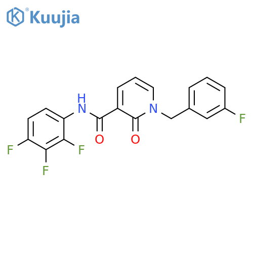 1-(3-fluorophenyl)methyl-2-oxo-N-(2,3,4-trifluorophenyl)-1,2-dihydropyridine-3-carboxamide structure