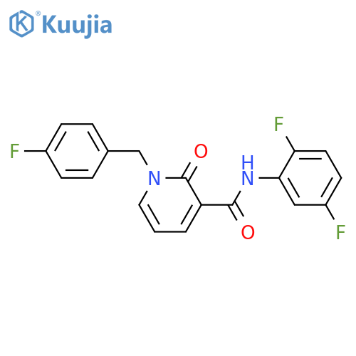 N-(2,5-difluorophenyl)-1-(4-fluorophenyl)methyl-2-oxo-1,2-dihydropyridine-3-carboxamide structure