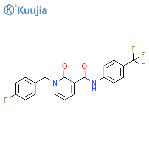1-(4-fluorophenyl)methyl-2-oxo-N-4-(trifluoromethyl)phenyl-1,2-dihydropyridine-3-carboxamide structure