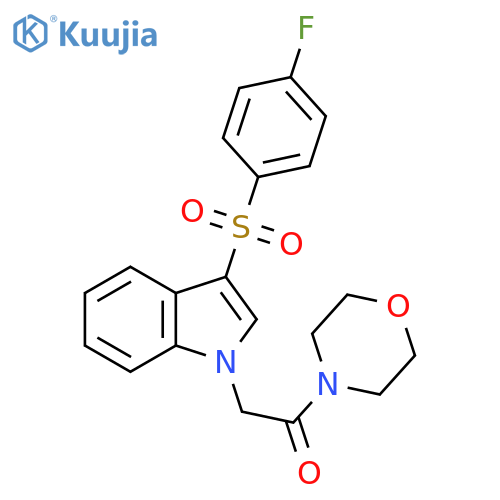 2-3-(4-fluorobenzenesulfonyl)-1H-indol-1-yl-1-(morpholin-4-yl)ethan-1-one structure