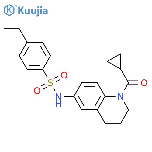N-(1-cyclopropanecarbonyl-1,2,3,4-tetrahydroquinolin-6-yl)-4-ethylbenzene-1-sulfonamide structure