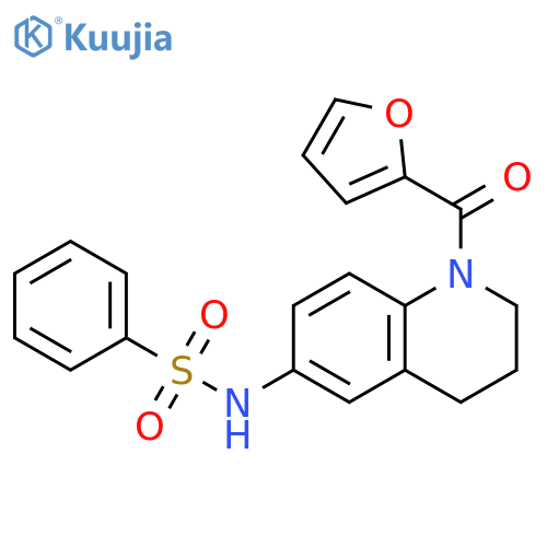 N-1-(furan-2-carbonyl)-1,2,3,4-tetrahydroquinolin-6-ylbenzenesulfonamide structure
