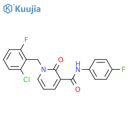 1-(2-chloro-6-fluorophenyl)methyl-N-(4-fluorophenyl)-2-oxo-1,2-dihydropyridine-3-carboxamide structure