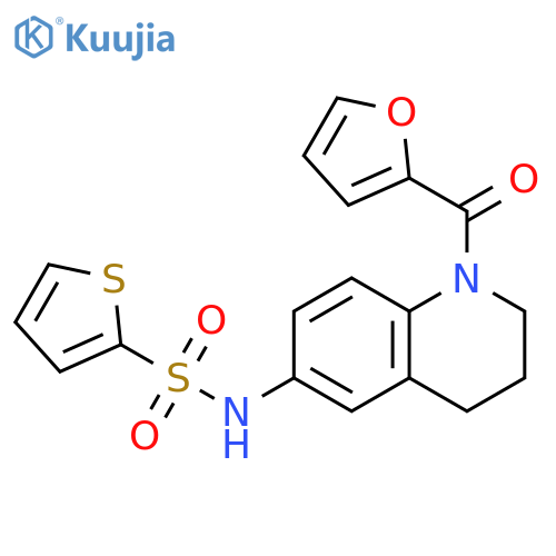 N-1-(furan-2-carbonyl)-1,2,3,4-tetrahydroquinolin-6-ylthiophene-2-sulfonamide structure