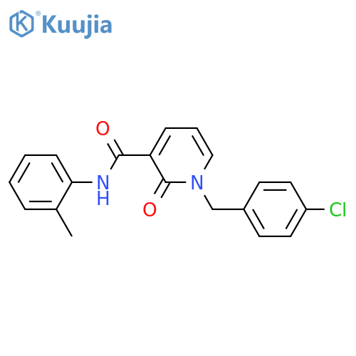 1-(4-chlorophenyl)methyl-N-(2-methylphenyl)-2-oxo-1,2-dihydropyridine-3-carboxamide structure